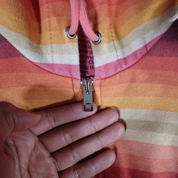 Aviator Nation Serape Bolt Striped Hoodie Womens XS Made In USA Faded Multicolor - Picture 7 of 12